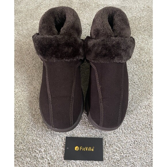 FitVille Mens Winter Boots UK 8 US 9 Extra Wide Diabetic Fur Lined Adjustable main image 5